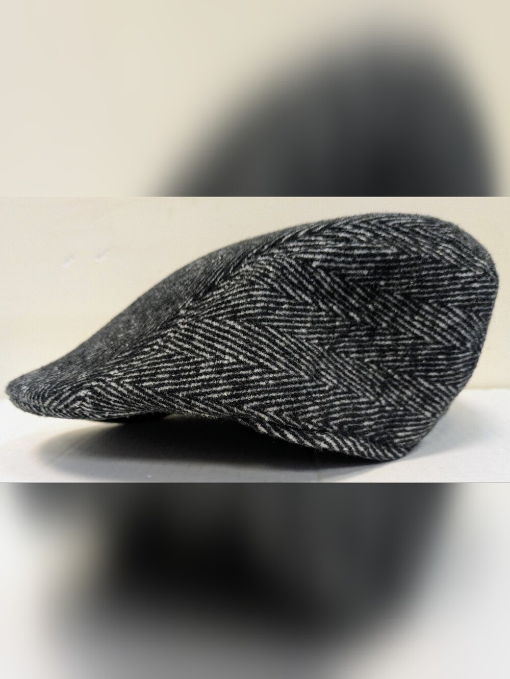 Men's Newsboy Cap Grey Black Houndstooth 8-Panel Gatsby Apple Hat Newsie